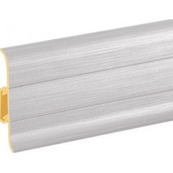 Плинтус Cezar Premium Aluminium szczotkowane пластиковый с кабель-каналом (матовый) 59х22х2500